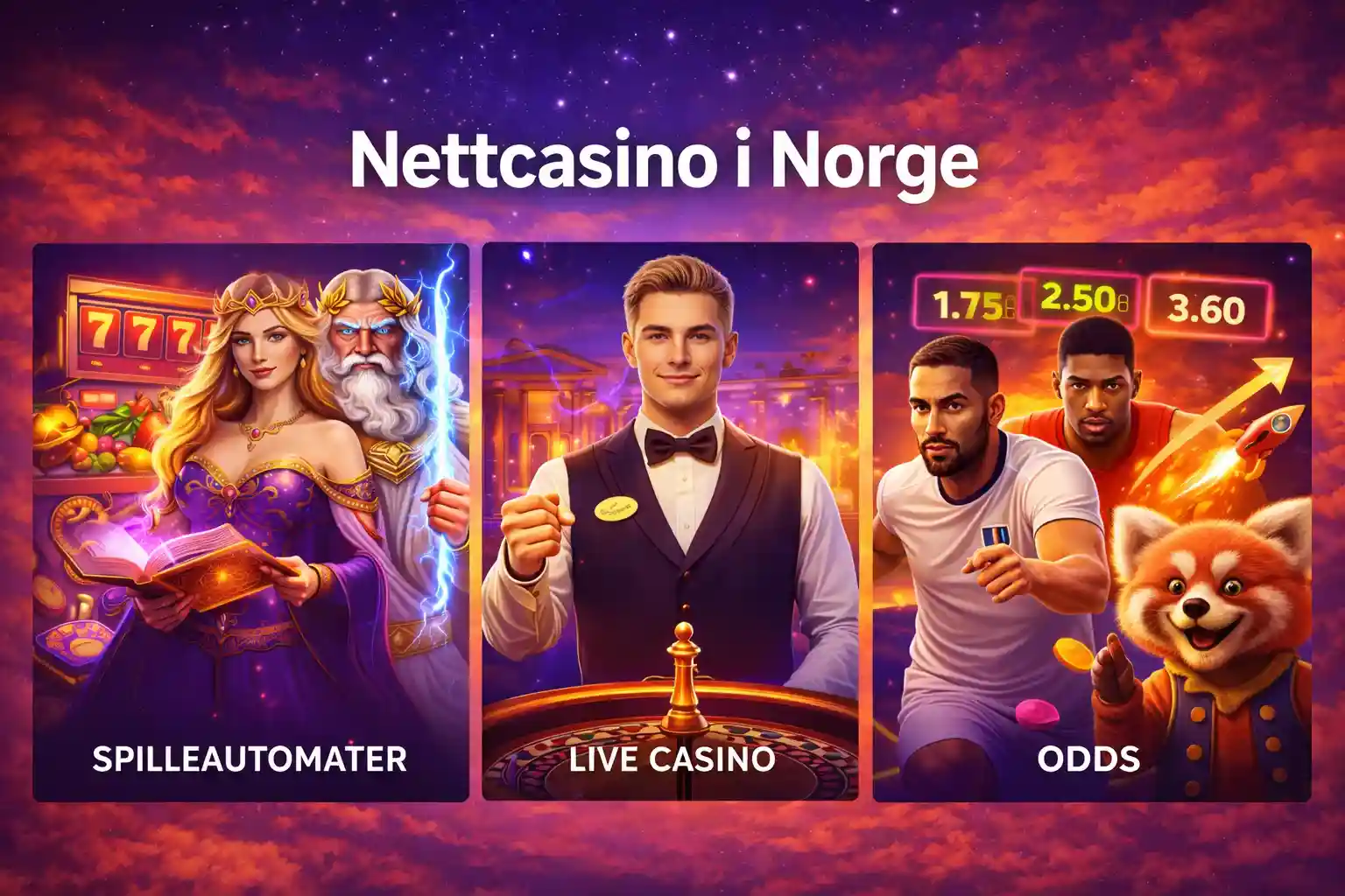 Beste Nettcasino i Norge Oversikt over spillkategorier som spilleautomater live casino og odds