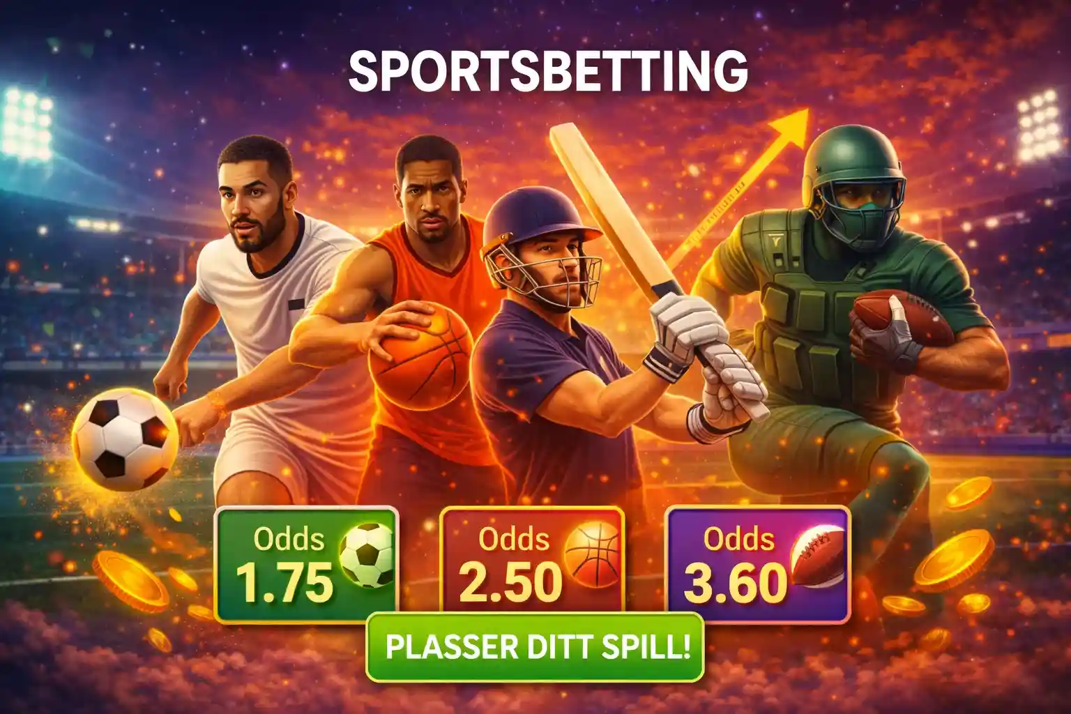 Utøvere innen fotball basketball og baseball klare for oddsspill